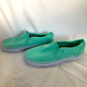 Turquoise Vans Slip-On Shoes